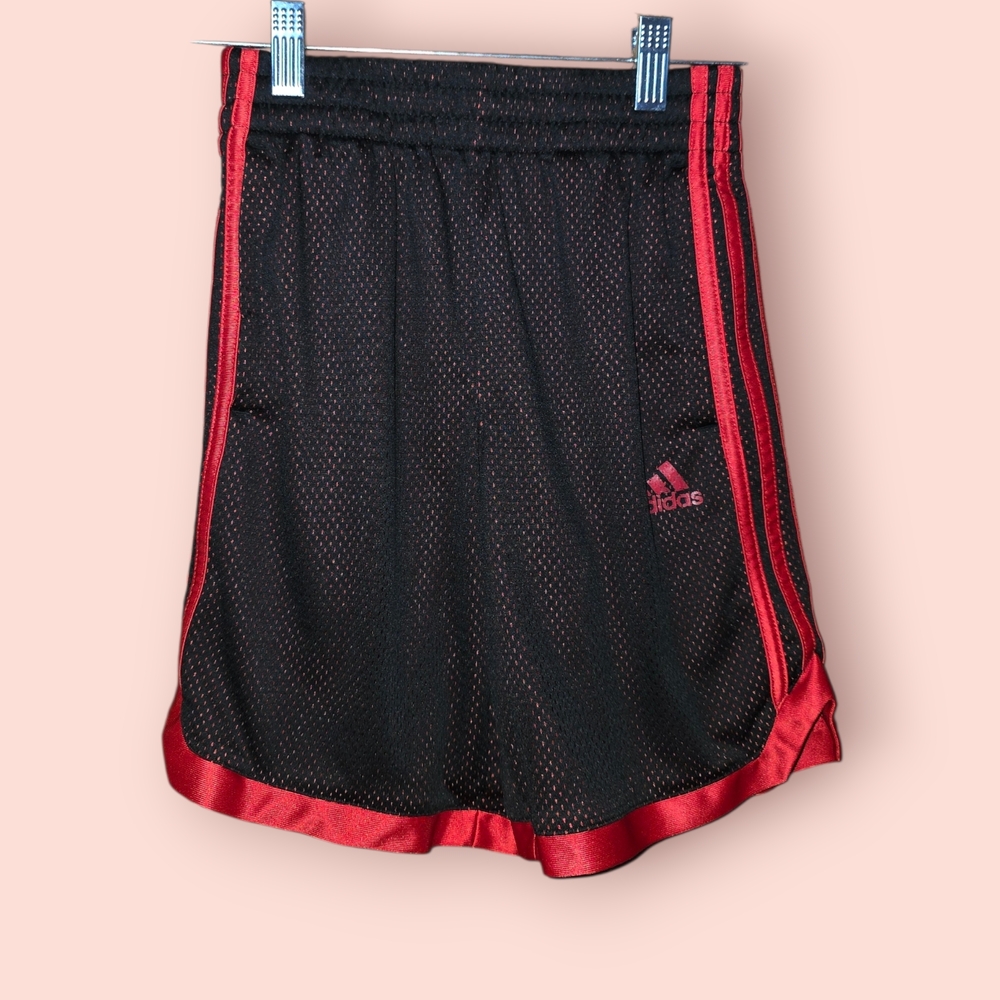 ^ Adidas Kids Black and Red Sports Shorts